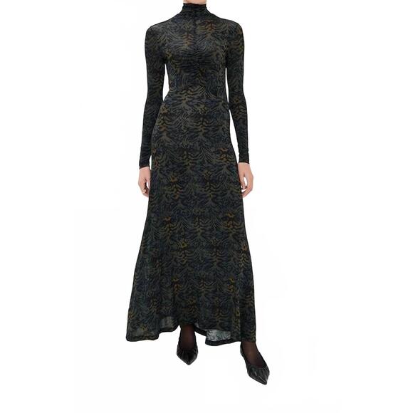 ULLA JOHNSON Dresses & Skirts - NEW ULLA JOHNSON koa jersey ruched front turtleneck dress in desert jasper